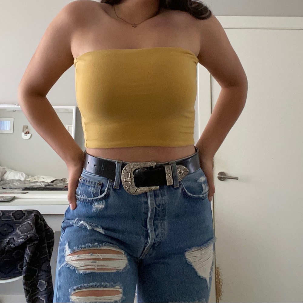 Yellow Brandy Melville tube top